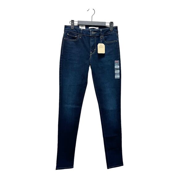 Levi's 711 Skinny Jeans Mid Rise Slim Through Hip Thigh Dark Wash Denim Size 26 - Picture 1 of 9